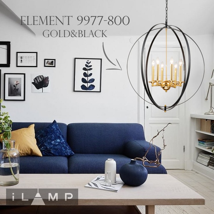 Подвесная люстра iLamp Element 9977-800 GOLD&amp;BLACK
