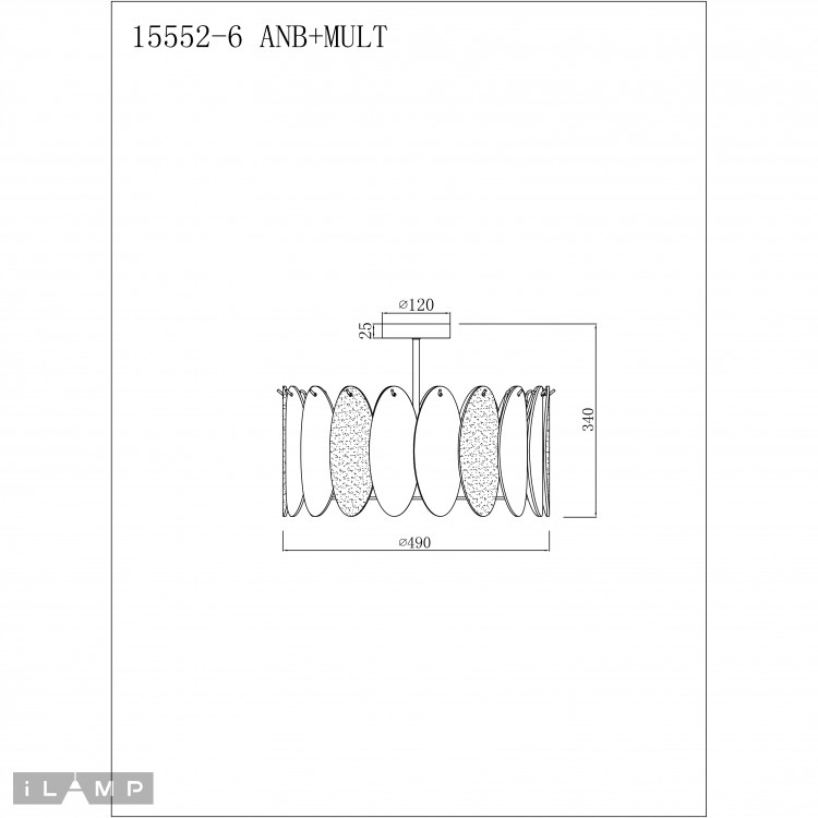 Светильник потолочный iLamp Dolce 15552-6 ANB+MULT
