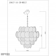 Светильник подвесной iLamp Rivoli 15617-14 CR+MULT