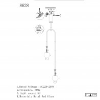 Подвесной светильник iLamp NORTH 8628P/2 BLACK&WHITE