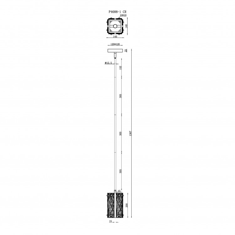Светильник подвесной iLAMP Panorama P4688-1 CR